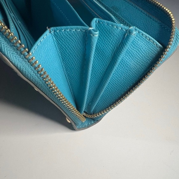 Coach Teal Studded Women's Wallet - Picture 5 of 7